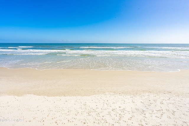 view of water feature featuring a view of the beach