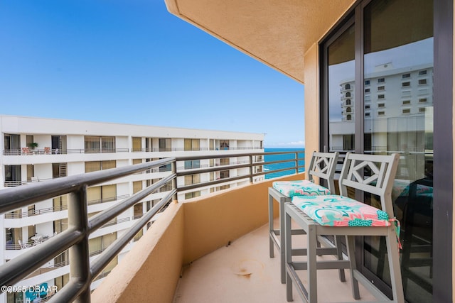 balcony with a water view