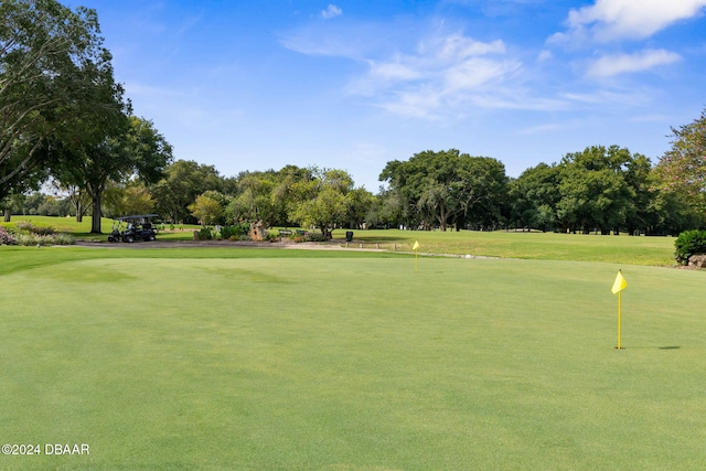 3404 Rexford Cir, Ormond Beach, FL 32174 - surrounding community featuring view of wooded area, view of golf course, and a putting green