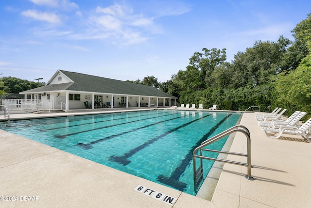 view of pool with a patio area