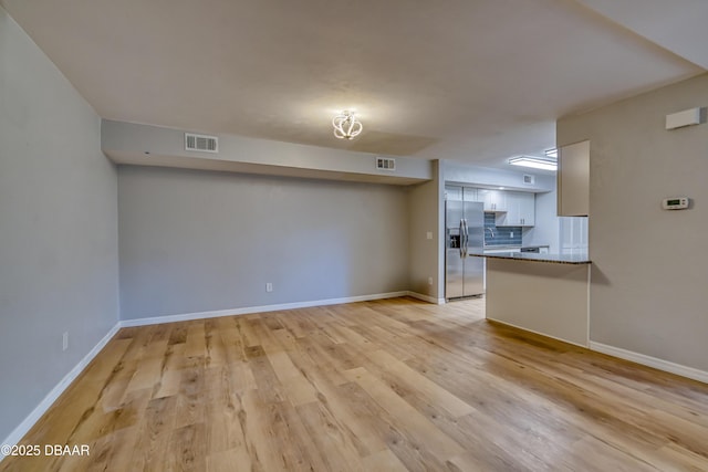 unfurnished living room featuring light hardwood / wood-style floors