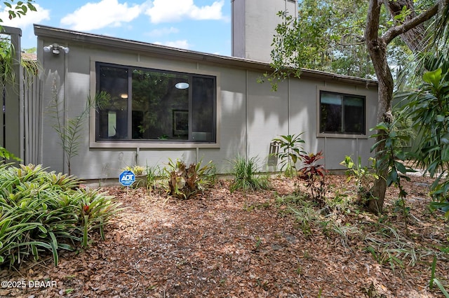 exterior space with a chimney
