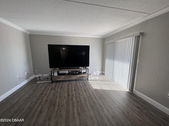 1510 Ocean Shore Blvd Unit 3120, Ormond Beach, FL 32176 - living room featuring ornamental molding, wood finished floors, a textured ceiling, and baseboards