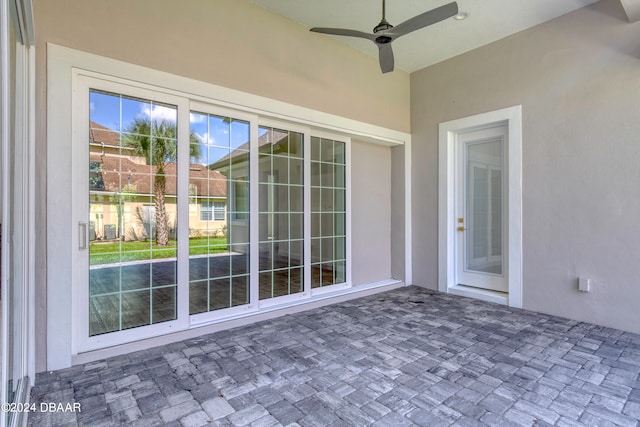 view of patio / terrace with ceiling fan