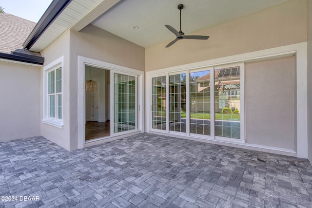 view of patio / terrace with ceiling fan