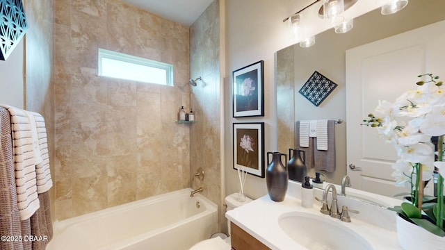 191 Aspen Way, Palm Coast, FL 32137 - bathroom with shower / tub combo with curtain, vanity, and toilet