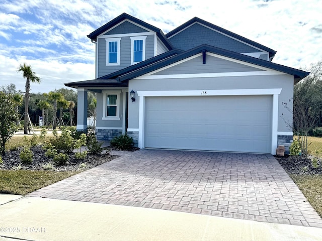 view of front of house with a garage