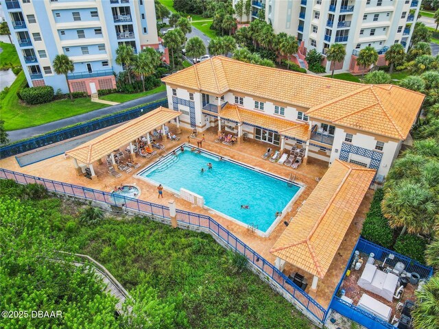 5300 S Atlantic Ave Unit 9-403, New Smyrna Beach, FL 32169 - pool with a gazebo, a patio, and fence
