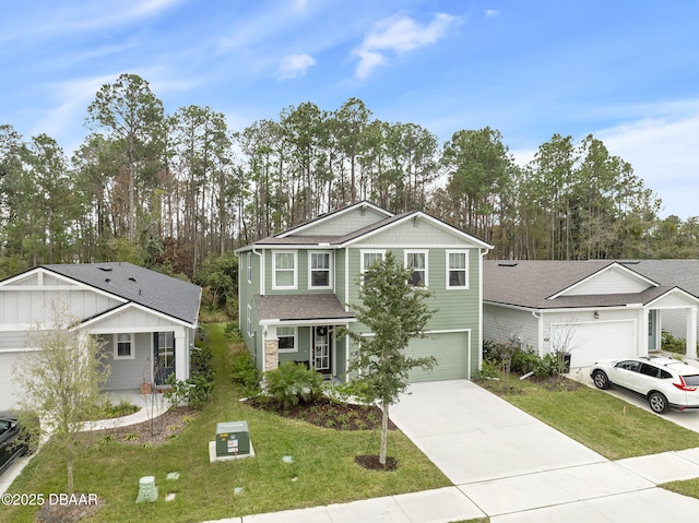 view of front facade with a front yard