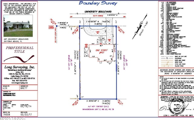 421 University Blvd, Daytona Beach, FL 32118 - survey map / technical document
