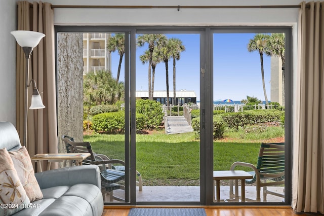 4175 S Atlantic Ave Unit 1130, New Smyrna Beach, FL 32169 - entryway with plenty of natural light and wood finished floors