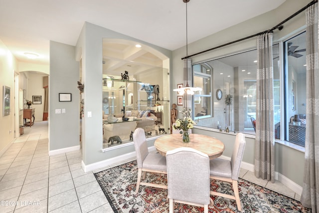 view of tiled dining area