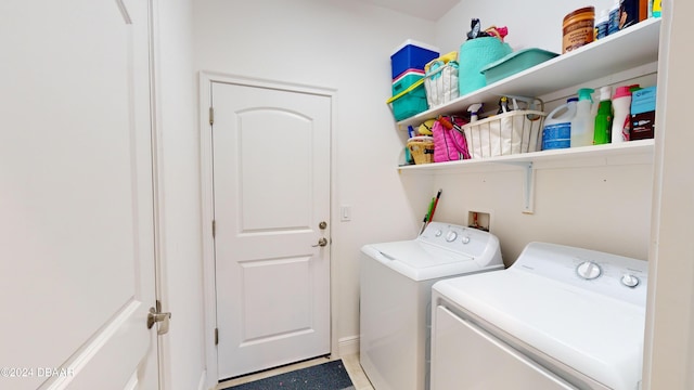 laundry area featuring separate washer and dryer