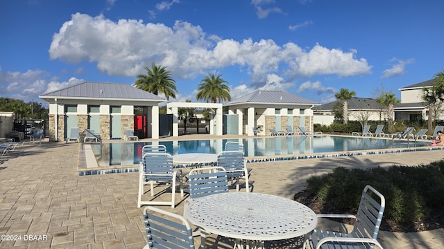 view of pool featuring a patio area