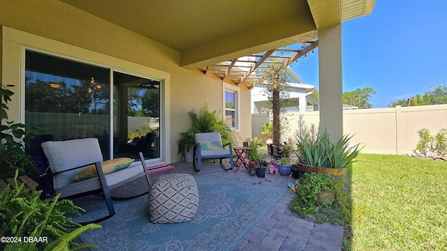 view of patio / terrace with a pergola