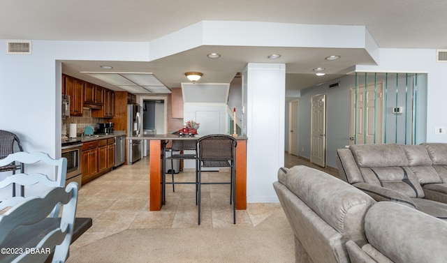 view of tiled living room