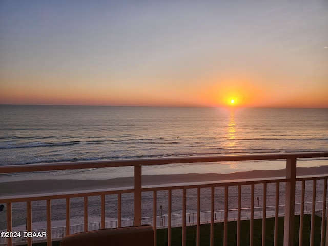 property view of water featuring a view of the beach