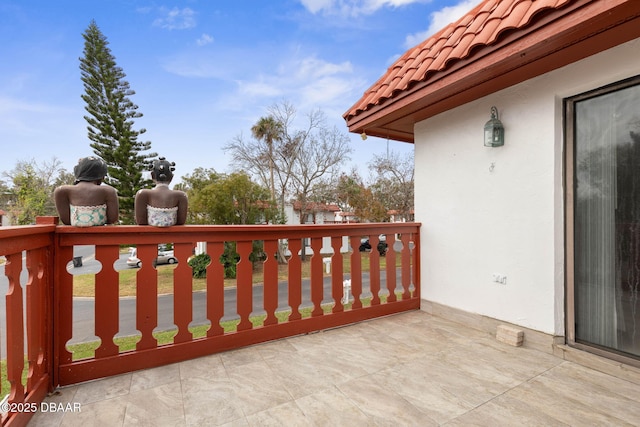 balcony featuring a patio area