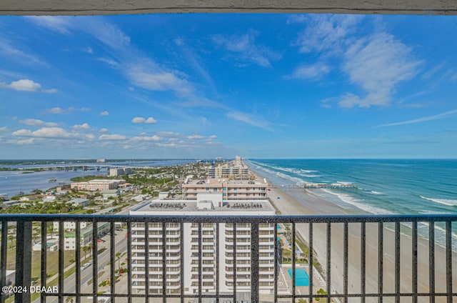 water view with a view of the beach