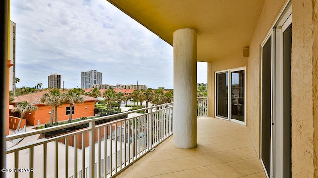 balcony featuring a city view