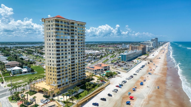 2300 N Atlantic Ave Unit 303, Daytona Beach, FL 32118 - birds eye view of property featuring a city view, a view of the beach, and a water view