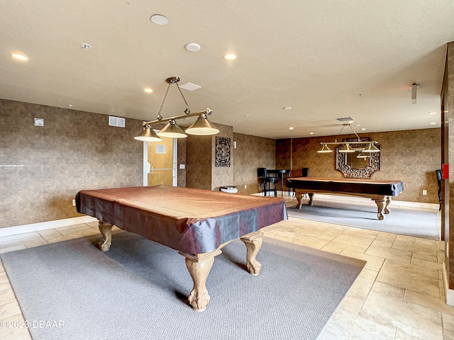 recreation room with pool table