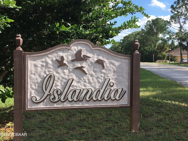 view of community sign