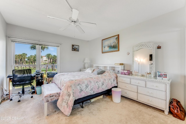 721 S Beach St Unit 205, Daytona Beach, FL 32114 - bedroom featuring light colored carpet and ceiling fan