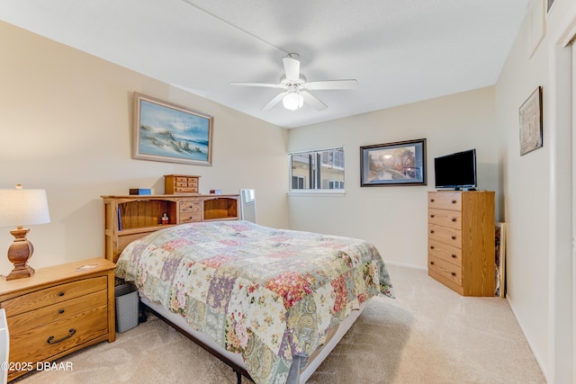721 S Beach St Unit 205, Daytona Beach, FL 32114 - bedroom featuring light carpet and a ceiling fan