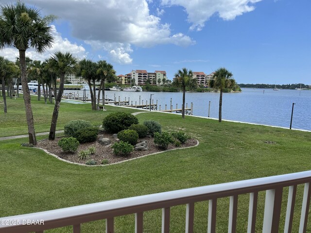 721 S Beach St Unit 205, Daytona Beach, FL 32114 - water view with a boat dock