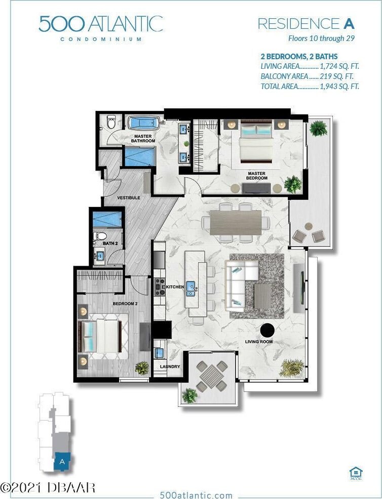 500 N Atlantic Ave Unit 10-A, Daytona Beach, FL 32118 - floor plan / room layout