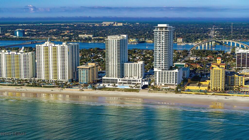 500 N Atlantic Ave Unit 10-A, Daytona Beach, FL 32118 - view of urban area with extended coastline and a notable bridge