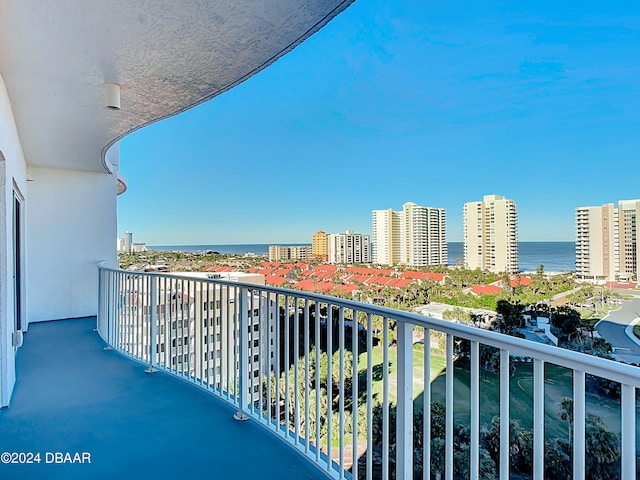 balcony with a water view