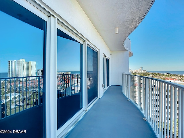 balcony with a water view