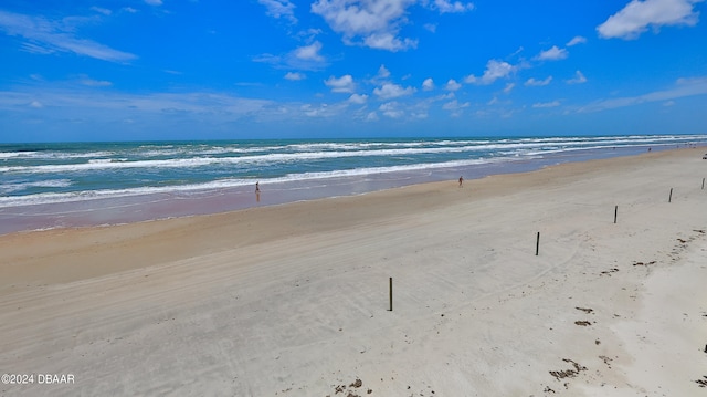 property view of water with a beach view