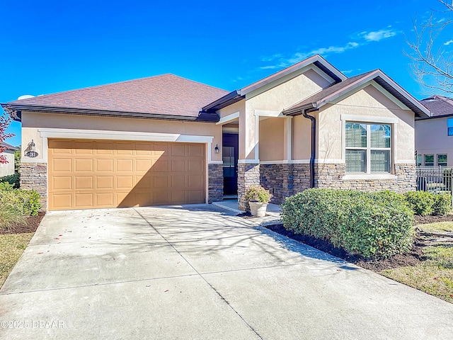 view of front of house with a garage