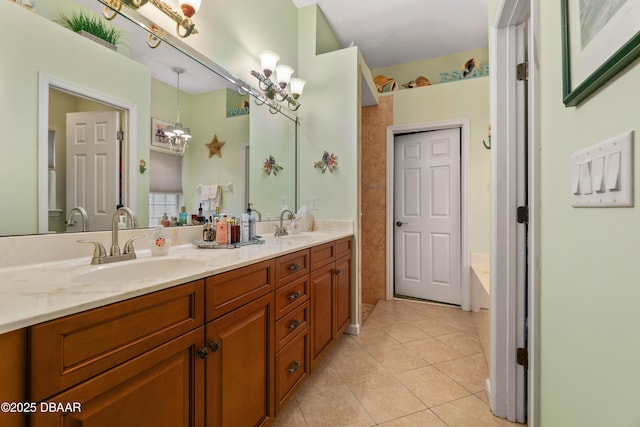 bathroom featuring vanity and tile patterned floors