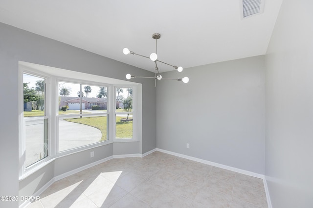 empty room with light tile patterned flooring