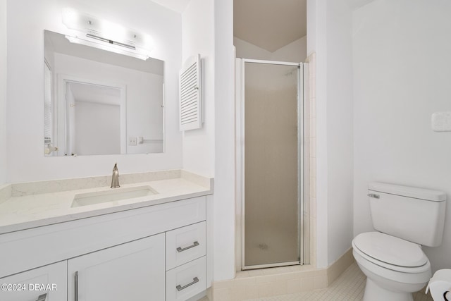 36 Dresden Cir, Ormond Beach, FL 32174 - full bath featuring a shower stall, toilet, vanity, and tile patterned floors