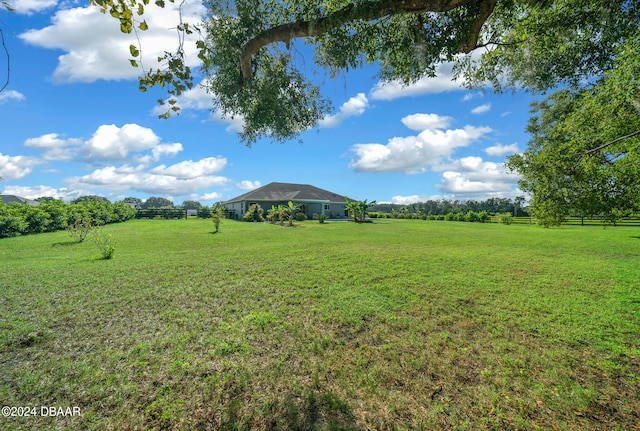 view of yard with a rural view