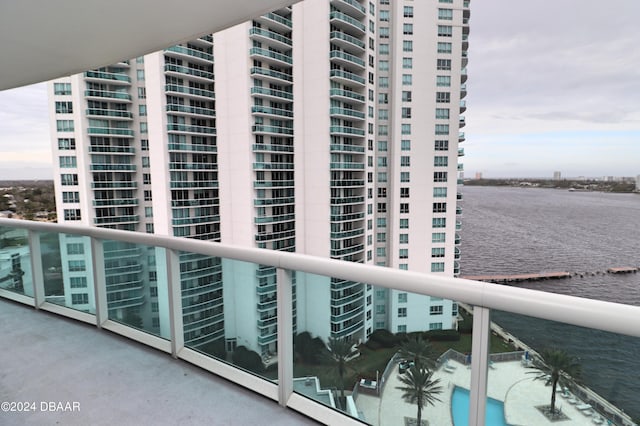 balcony with a water view