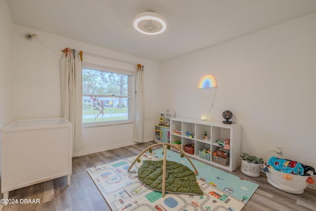 game room featuring wood-type flooring