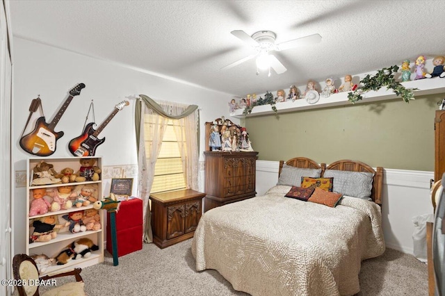 771 Arroyo Pkwy, Ormond Beach, FL 32174 - bedroom featuring carpet flooring, a textured ceiling, and ceiling fan