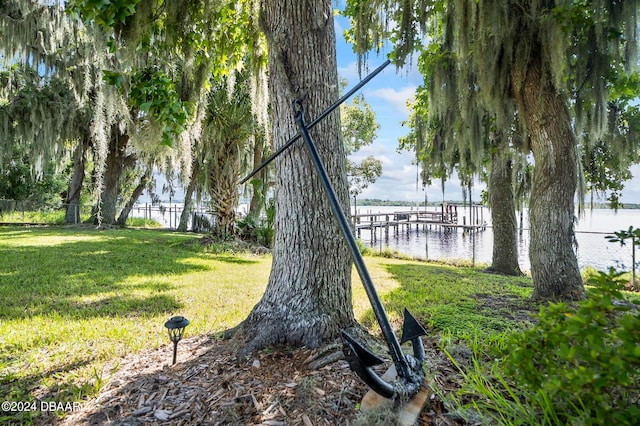 view of yard featuring a water view