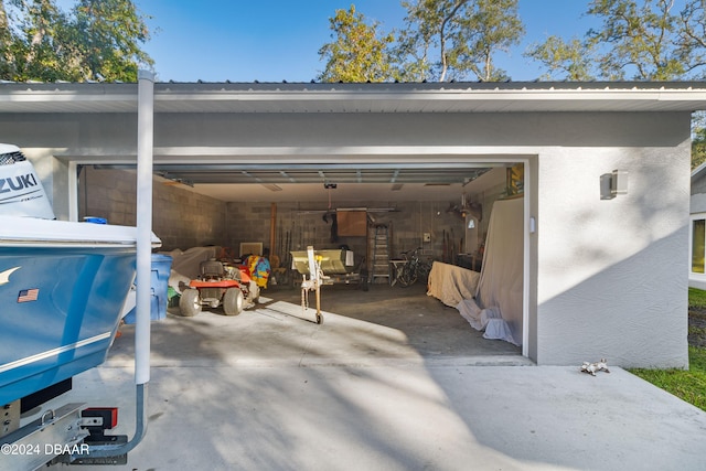 view of garage