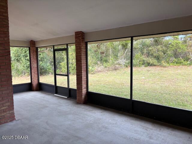 view of unfurnished sunroom