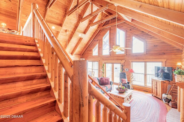 109 Avalon Dr, Ormond Beach, FL 32176 - interior space featuring plenty of natural light, wood ceiling, and wooden walls