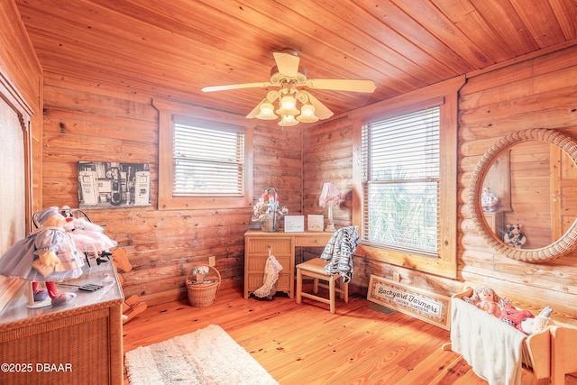 109 Avalon Dr, Ormond Beach, FL 32176 - office space with light wood-type flooring, wooden ceiling, and ceiling fan