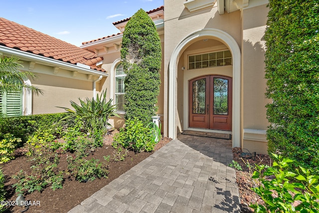 entrance to property with french doors