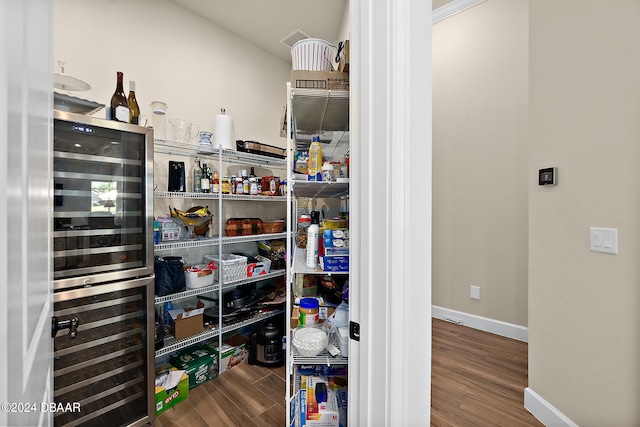 pantry with wine cooler